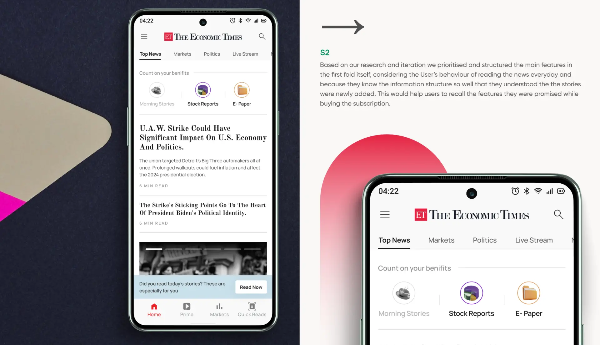 S2 — Home screen with Count on your benefits section and Prime benefits nudges