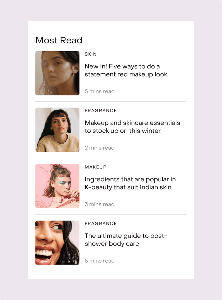 Most Read mobile article list